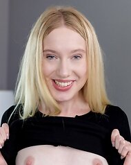 Kallie Taylor - strips naked and displays hairy pussy. Free pics gallery - "Black And White"